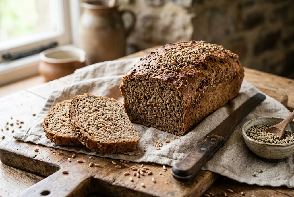 Dinkelvollkornbrot mit Hanfsamen