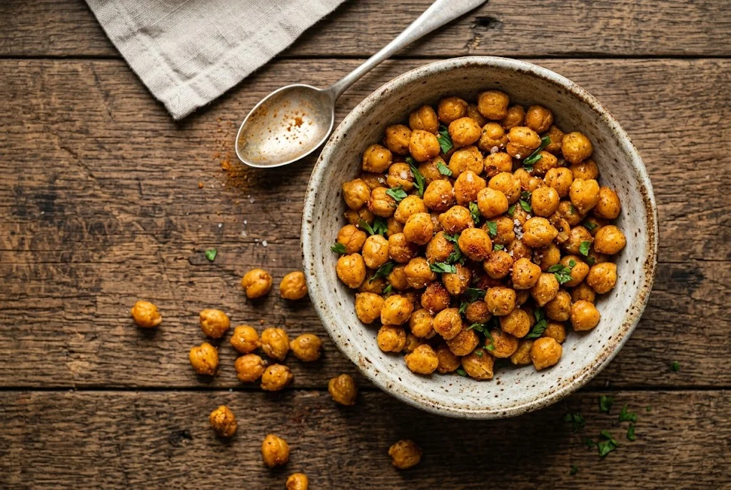 Geröstete Curry-Kichererbsen