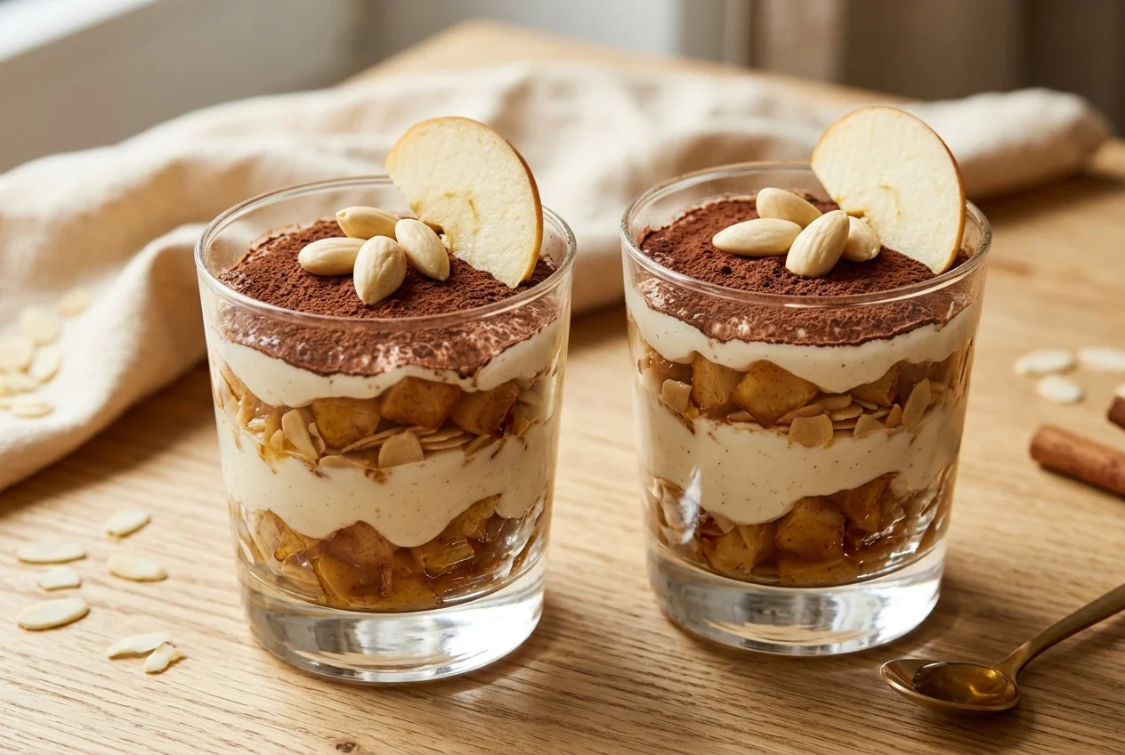 Apfel-Tiramisu mit Dickmilch