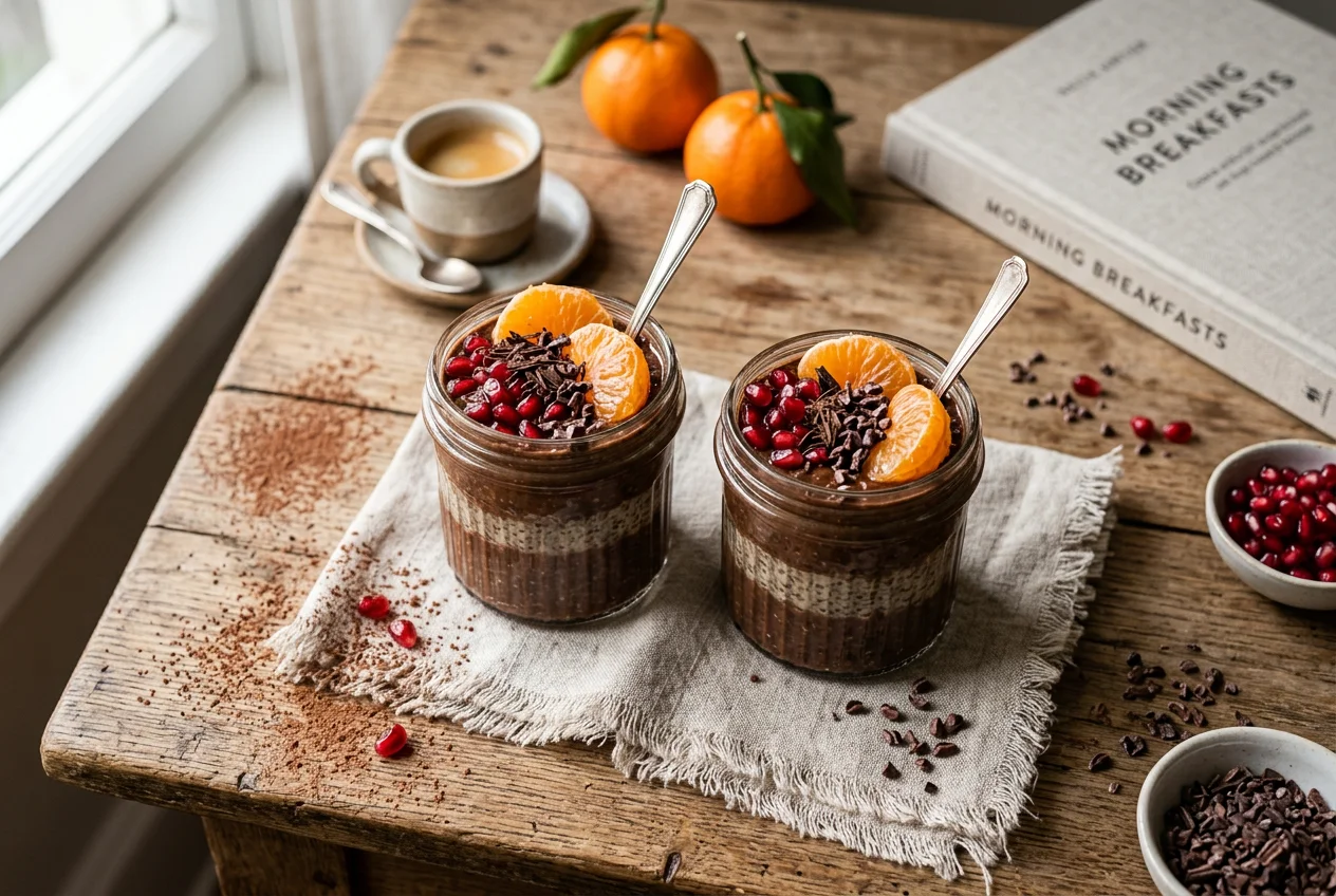 Cappuccino-Chia-Pudding mit Clementinen