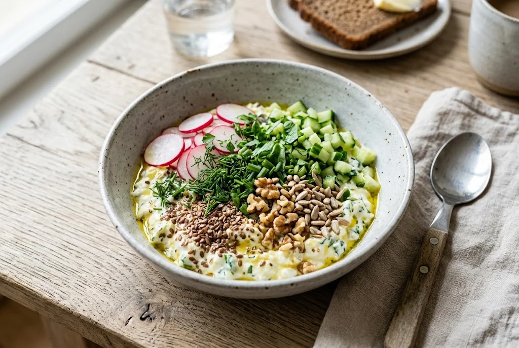 Quark-Öl-Frühstück mit Rohkost