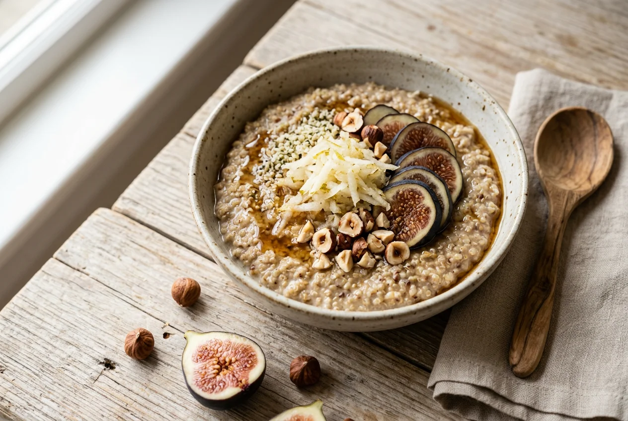 Quinoa-Nuss-Porridge mit Birne