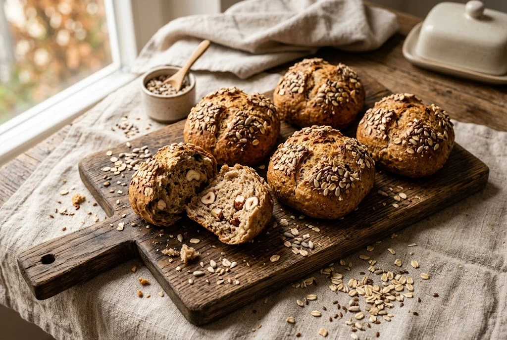 Dinkel-Vollkorn-Brötchen mit Saaten