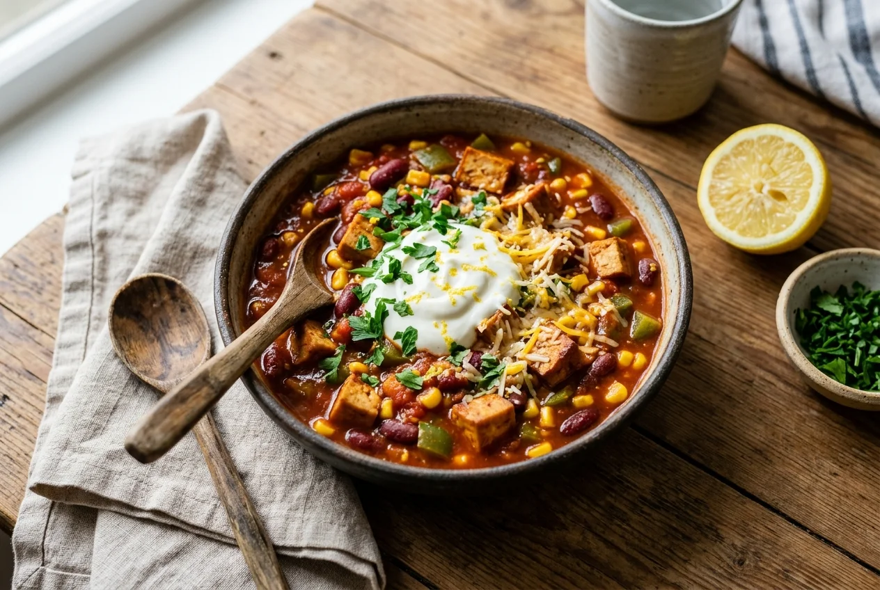 Bohnen-Chili mit Räuchertofu
