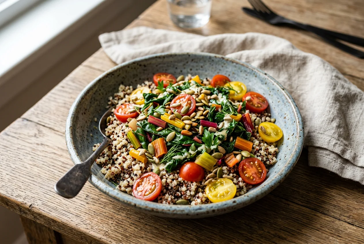 Mangold-Quinoa-Bowl
