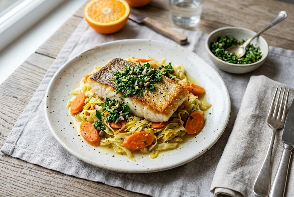 Kabeljau mit Spitzkohl und Gremolata