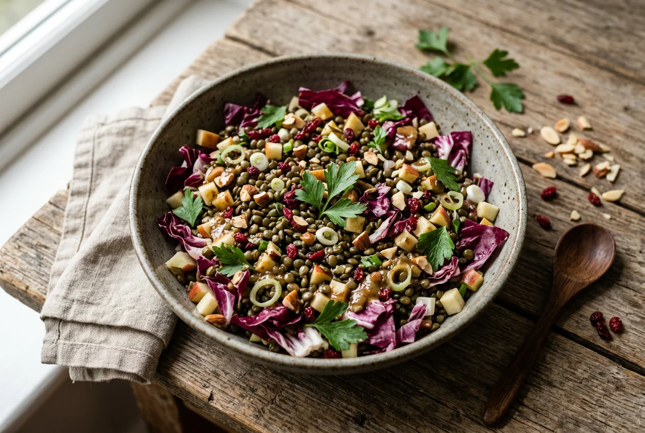 Puy-Linsen-Apfel-Salat mit Radicchio