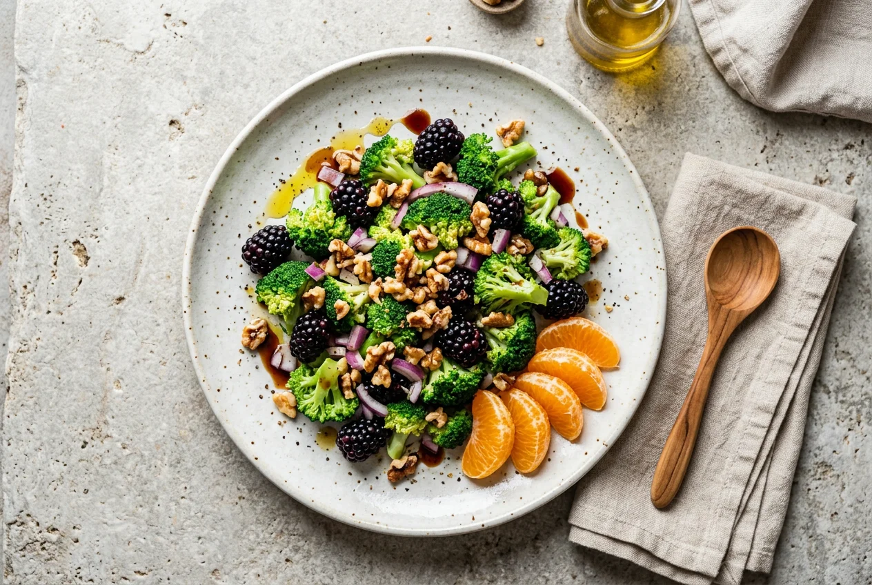 Brokkolisalat mit Brombeeren