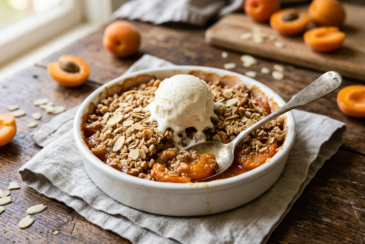 Aprikosen-Mandel-Crumble