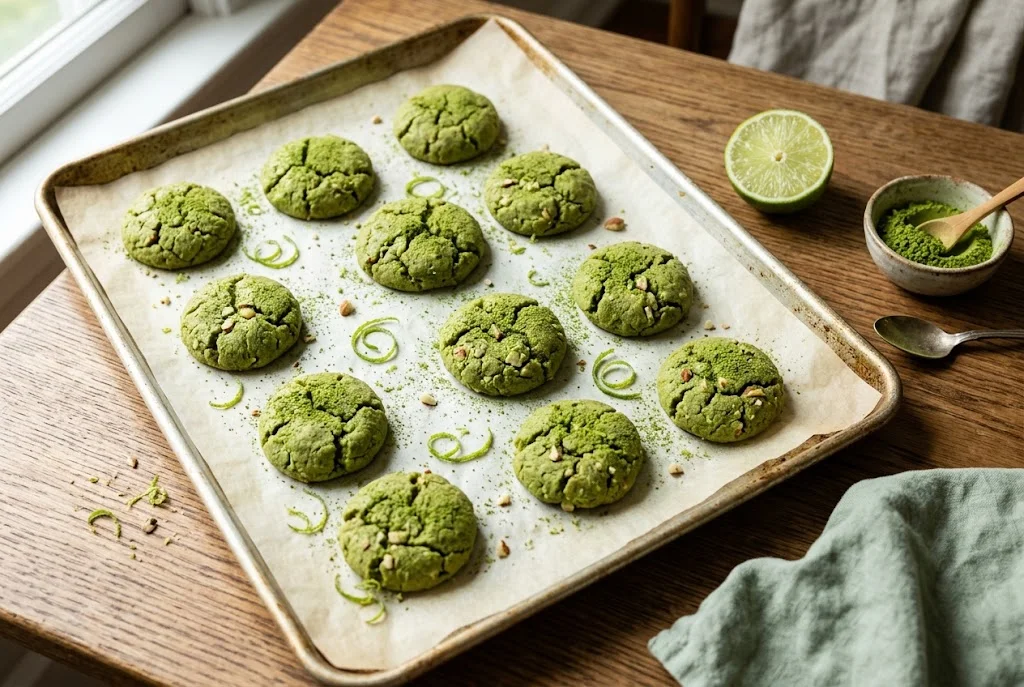 Matcha-Limetten-Cookies